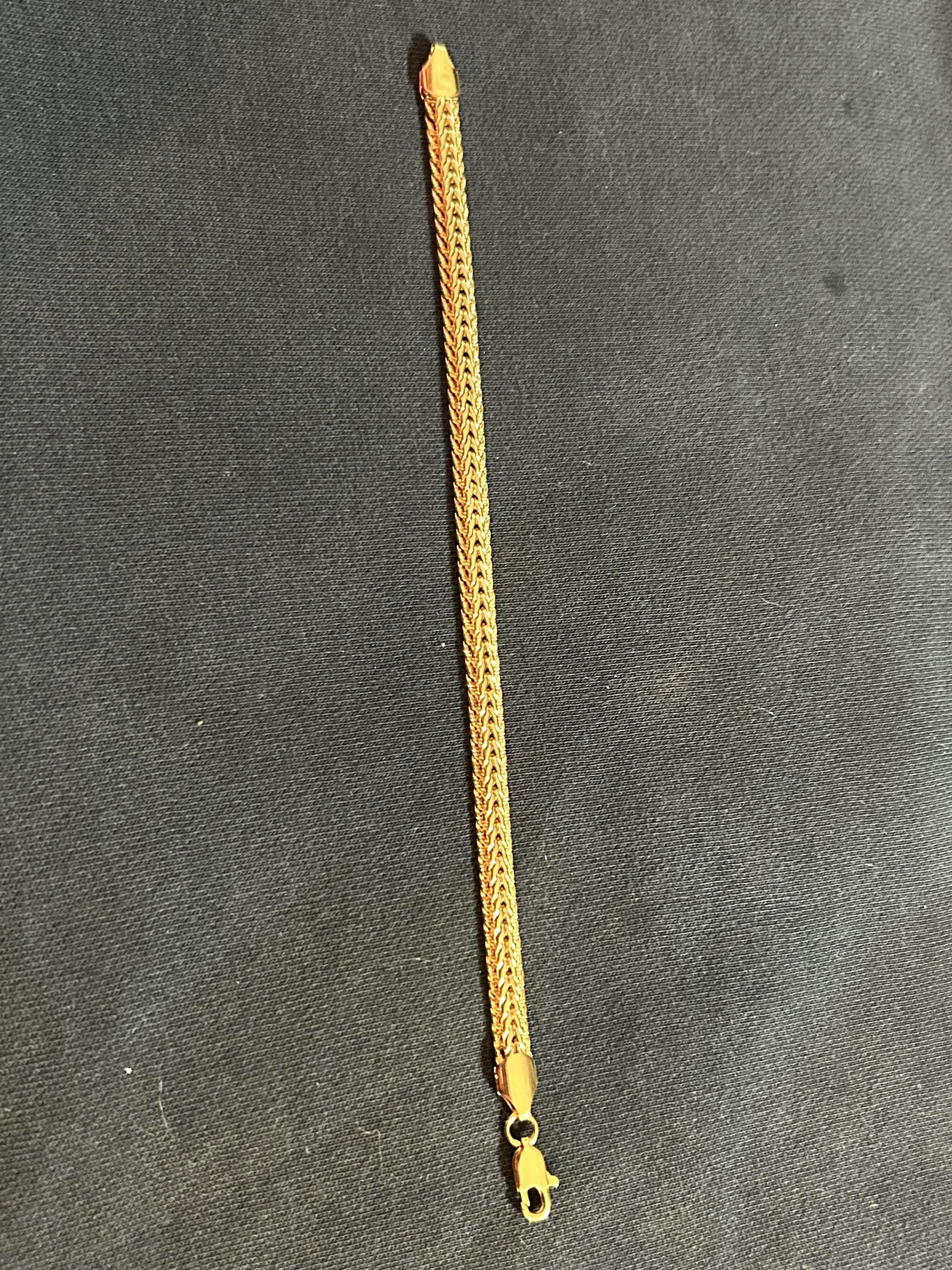 Classic 24K Gold Plated Wheat Link Chain Necklace Men's / Women's
