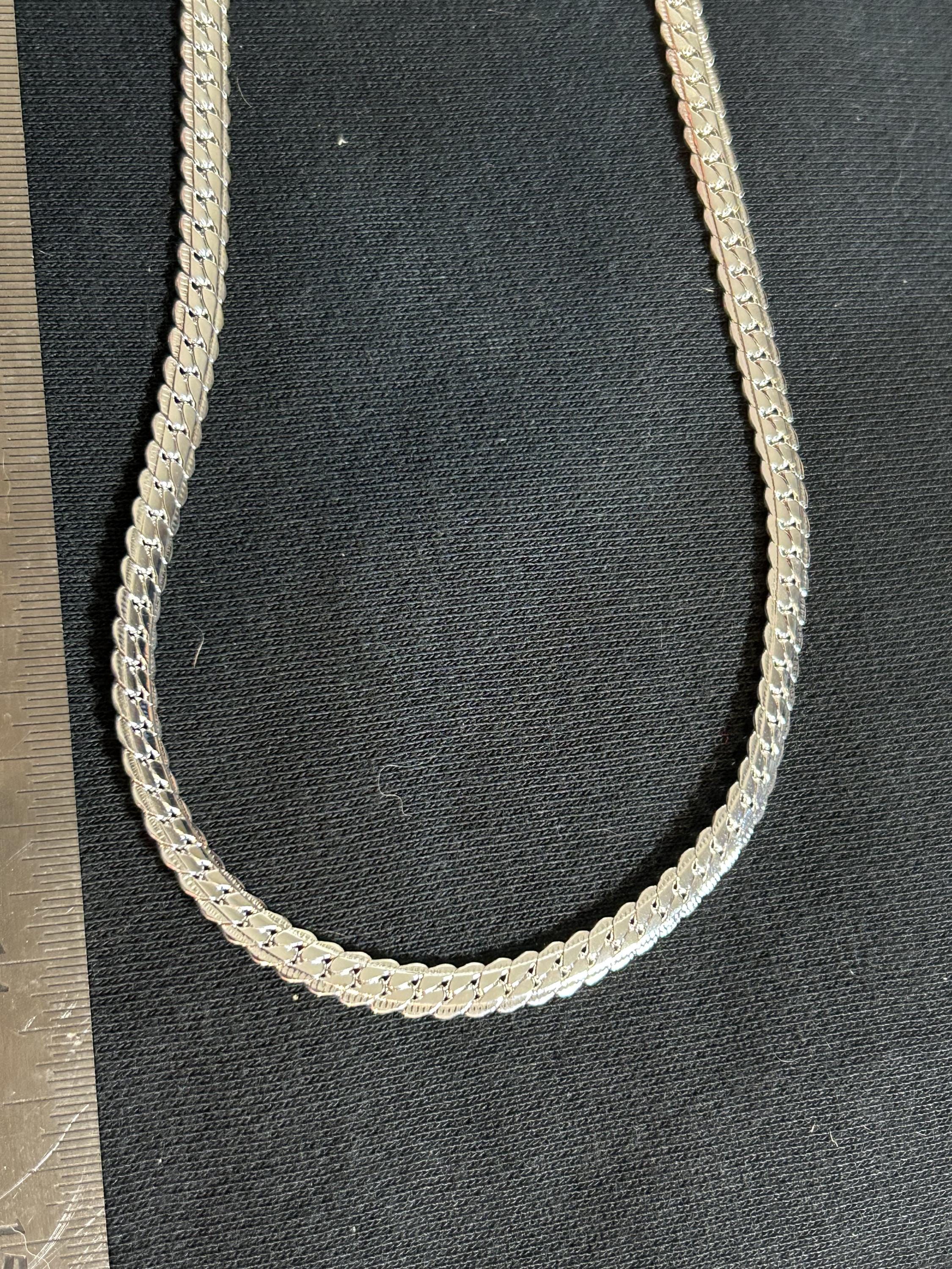 Solid 925 Sterling Silver Herringbone Flat Snake Chain Necklace