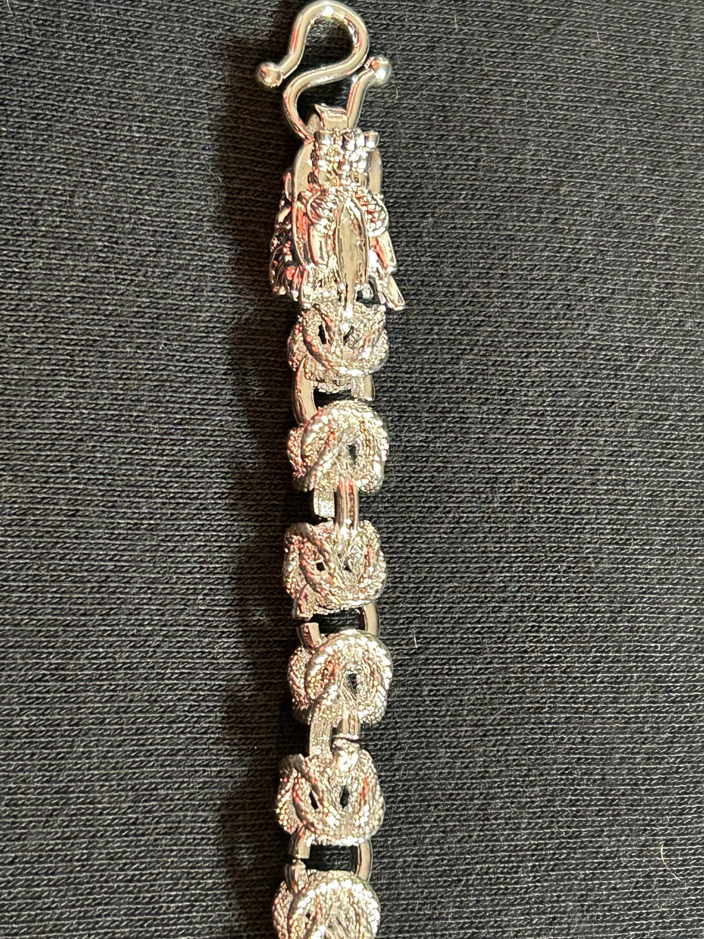 Vintage 925 Sterling Silver Textured Link Chain Bracelet Men's / Women's 8.5"