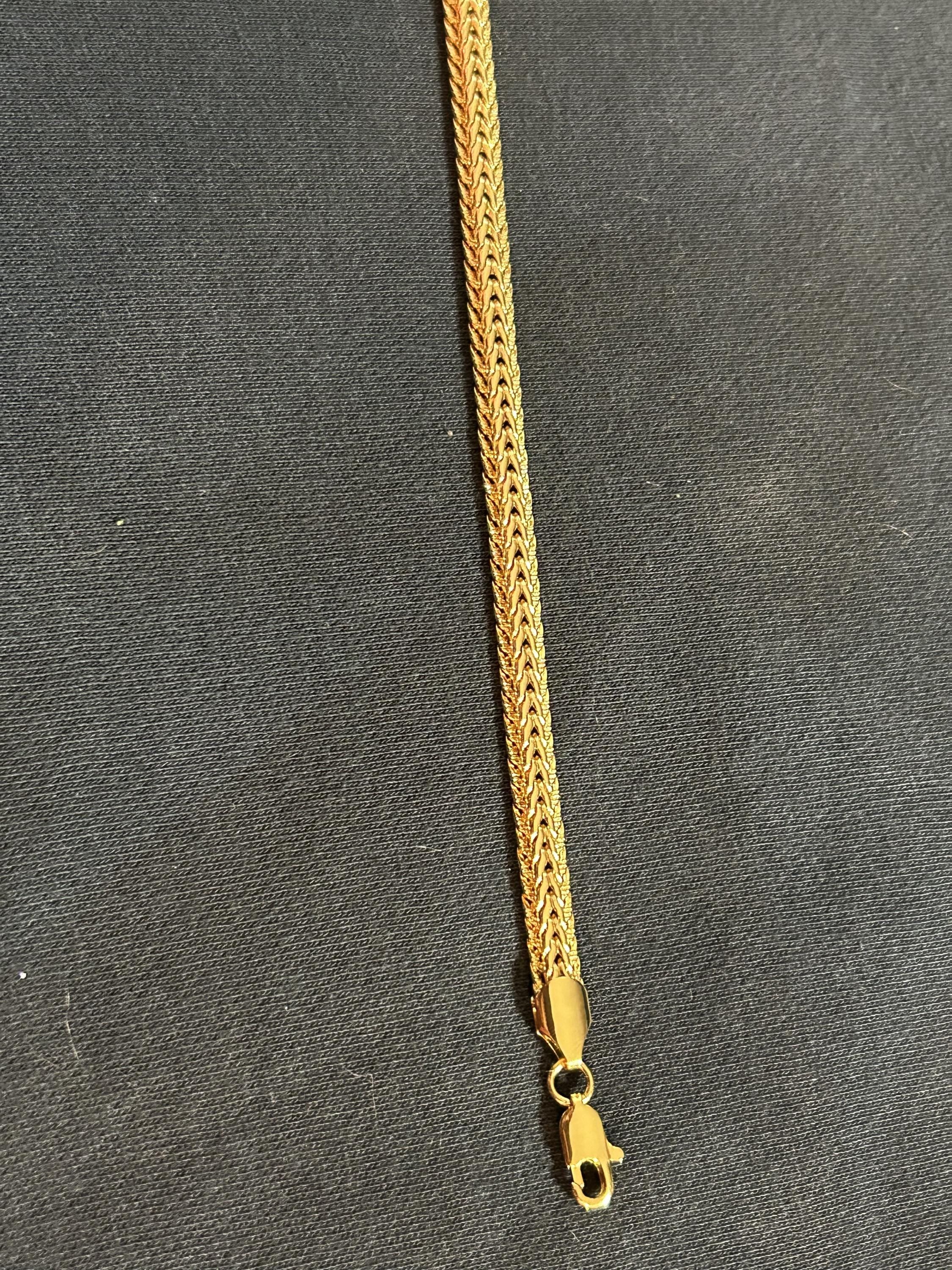 Classic 24K Gold Plated Wheat Link Chain Necklace Men's / Women's