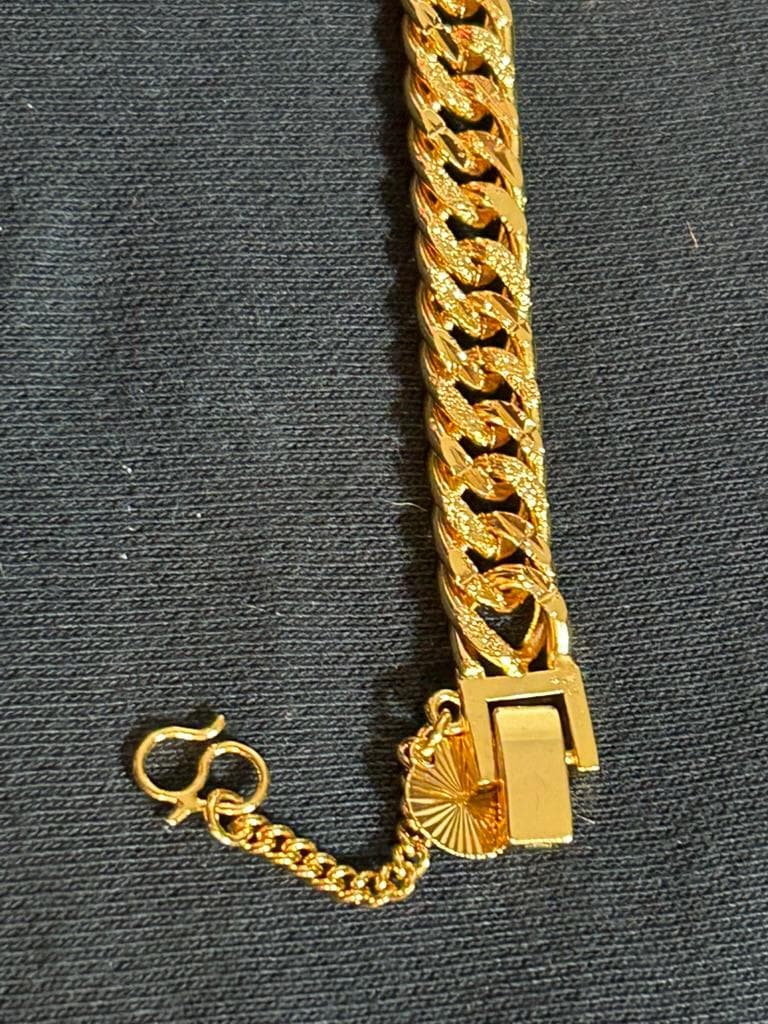 24K Gold Plated Men's Cuban Link Bracelet