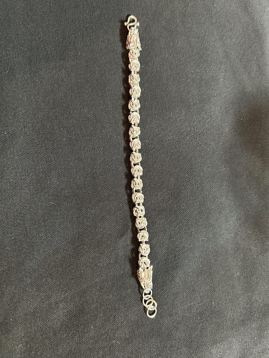 Vintage 925 Sterling Silver Textured Link Chain Bracelet Men's / Women's 8.5"