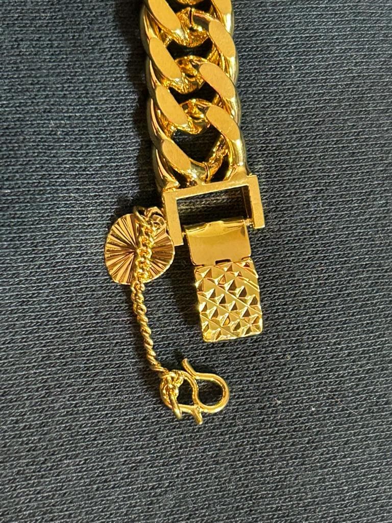 24K Gold Plated Men's Cuban Link Bracelet