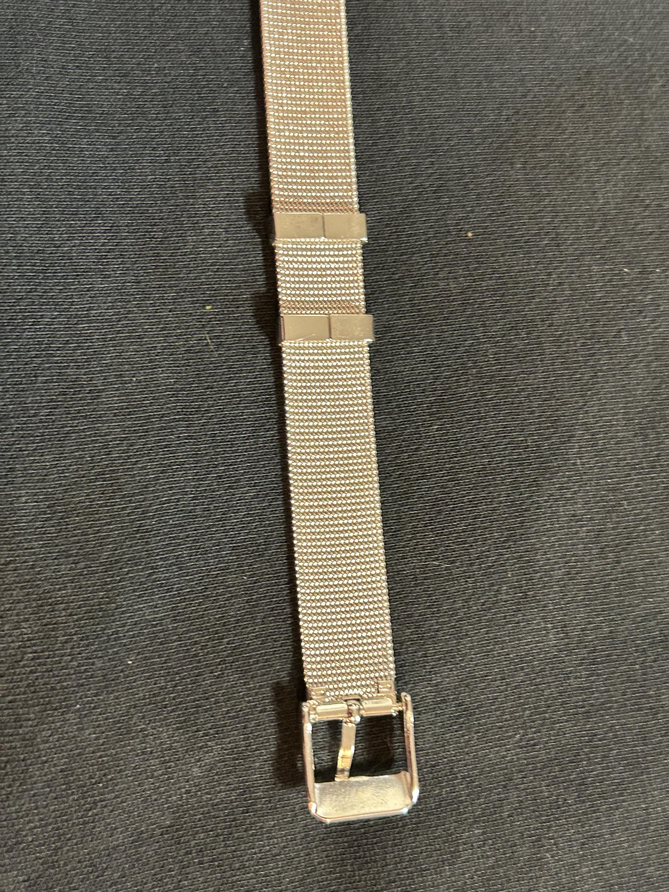 Vintage 925 Sterling Silver Mesh Chain Bracelet Adjustable Belt Strap Style