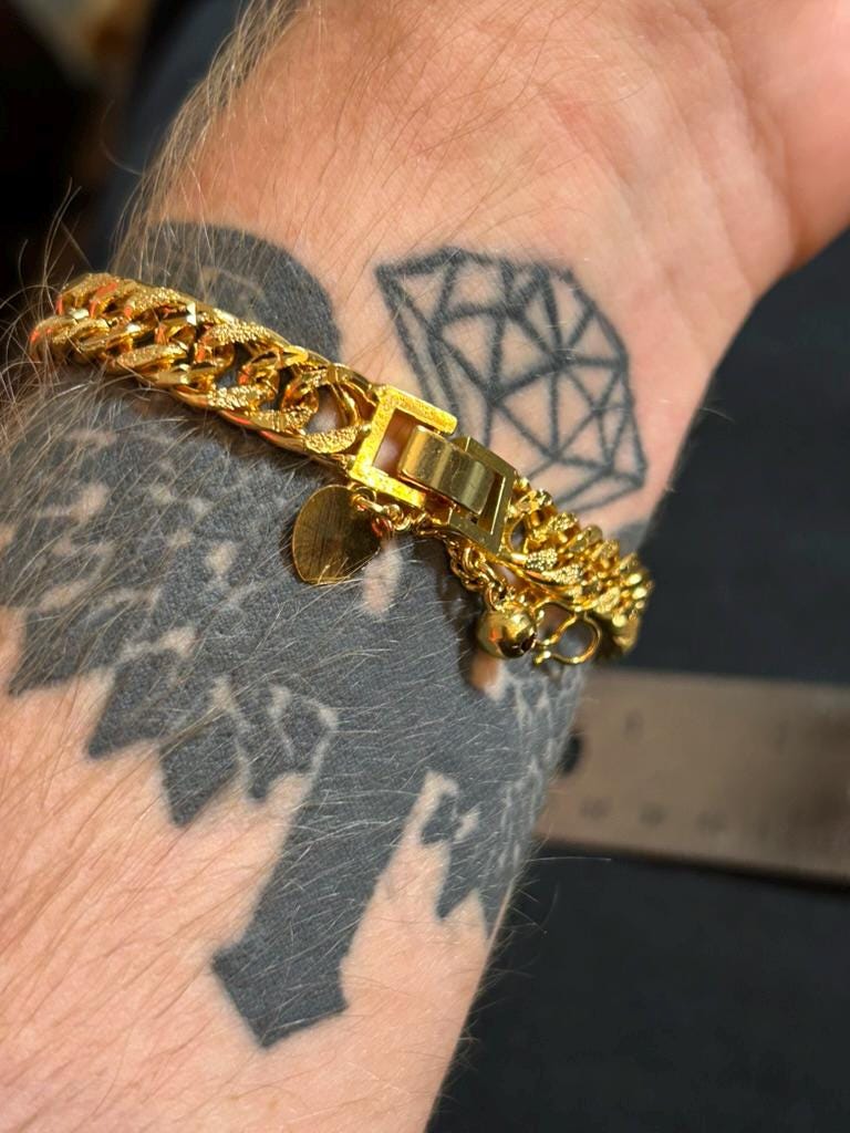 24K Gold Plated Men's Cuban Link Bracelet