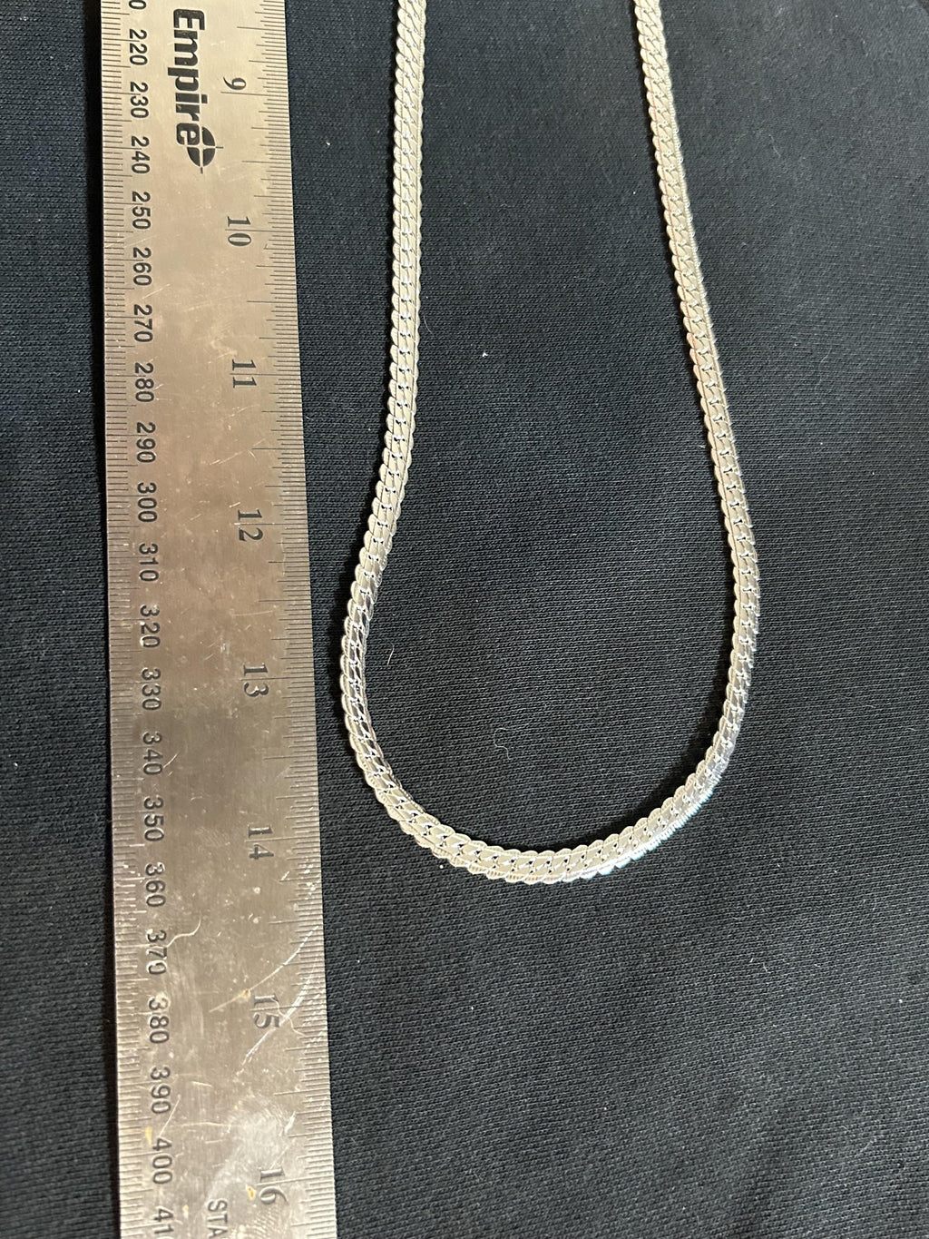 Solid 925 Sterling Silver Herringbone Flat Snake Chain Necklace
