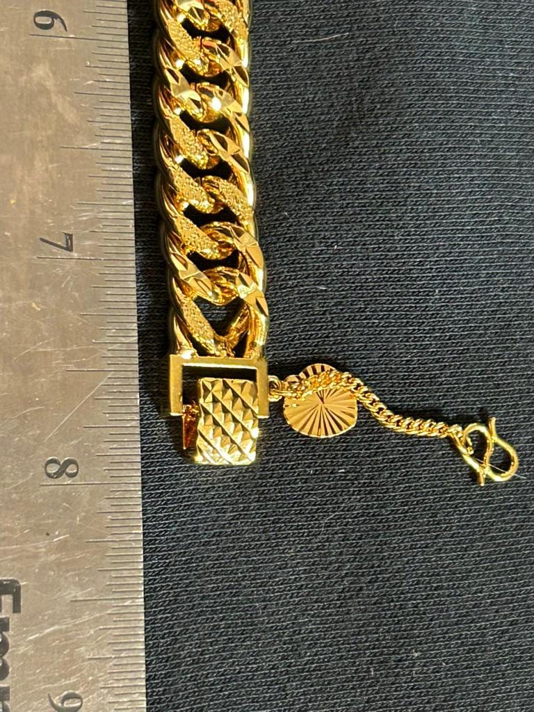 24K Gold Plated Men's Cuban Link Bracelet