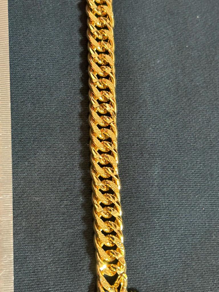 24K Gold Plated Men's Cuban Link Bracelet
