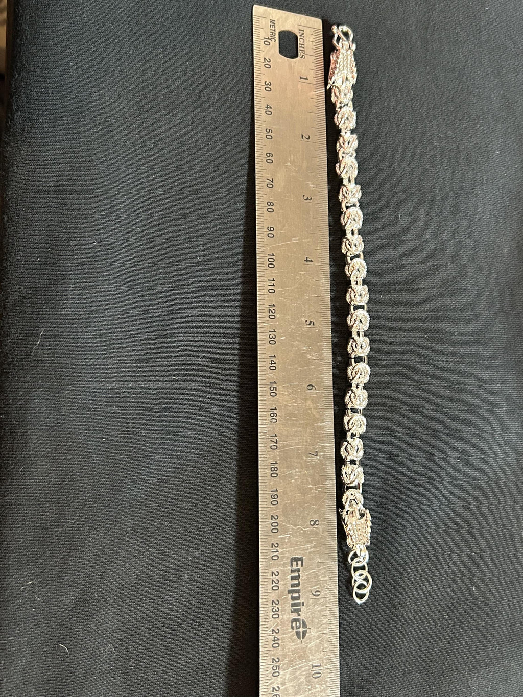 Vintage 925 Sterling Silver Textured Link Chain Bracelet Men's / Women's 8.5"