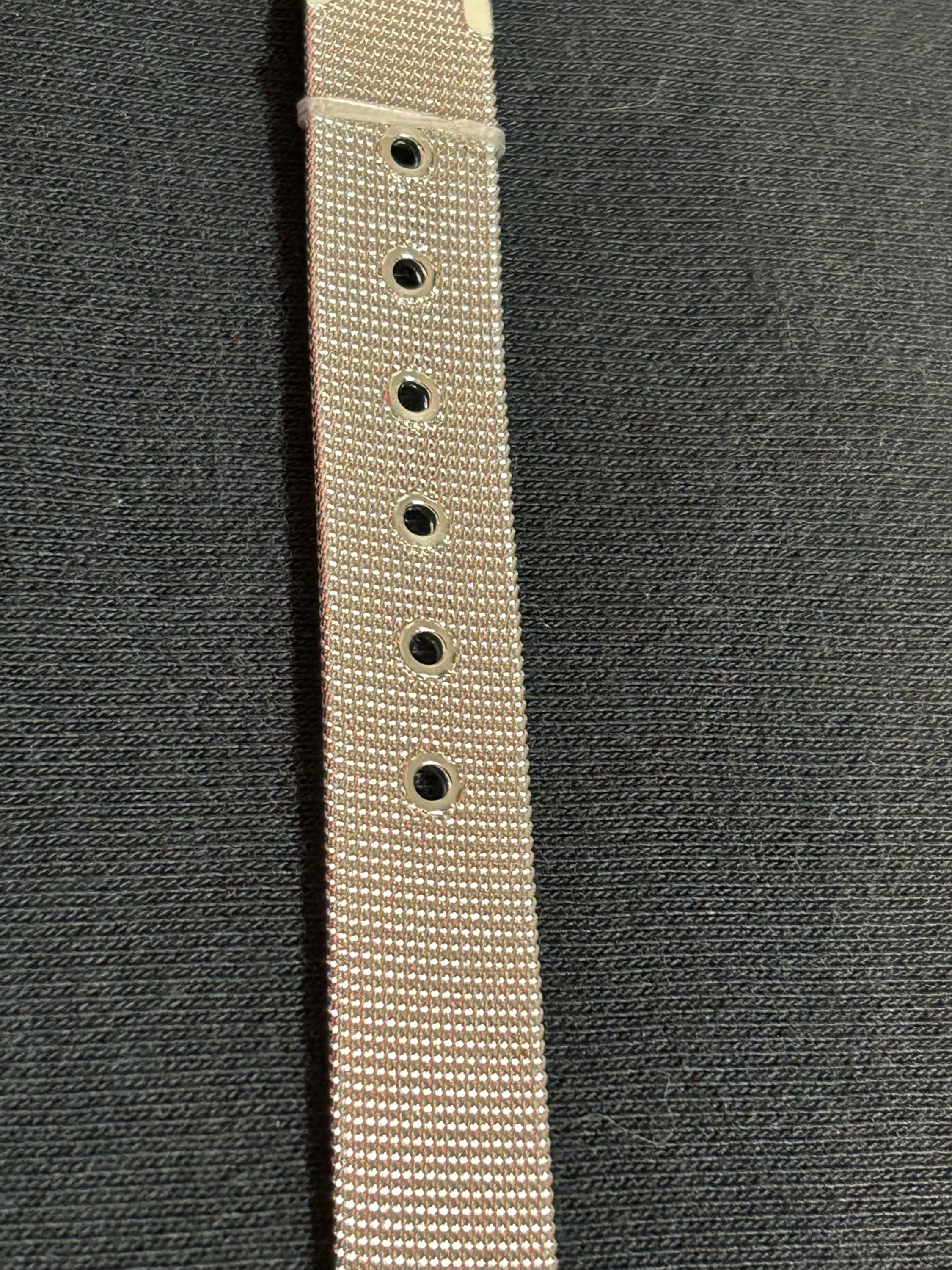 Vintage 925 Sterling Silver Mesh Chain Bracelet Adjustable Belt Strap Style