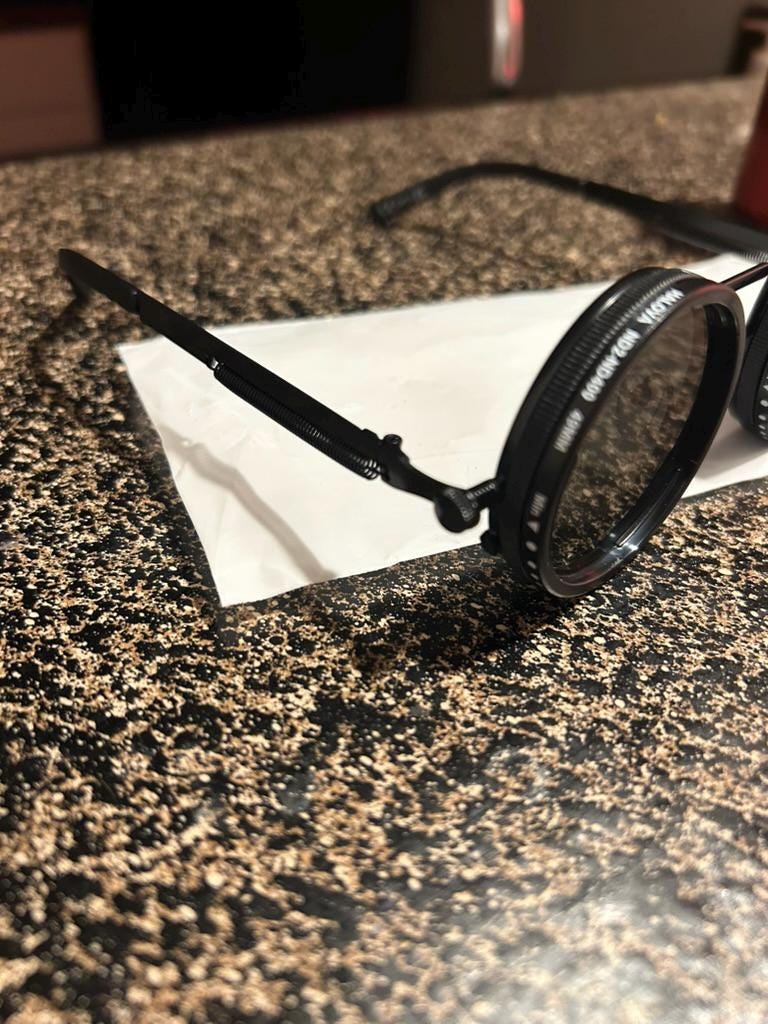 Halova ND2-ND400 49mm Adjustable Tint Sunglasses 1-9 Gear Steampunk Round Filter