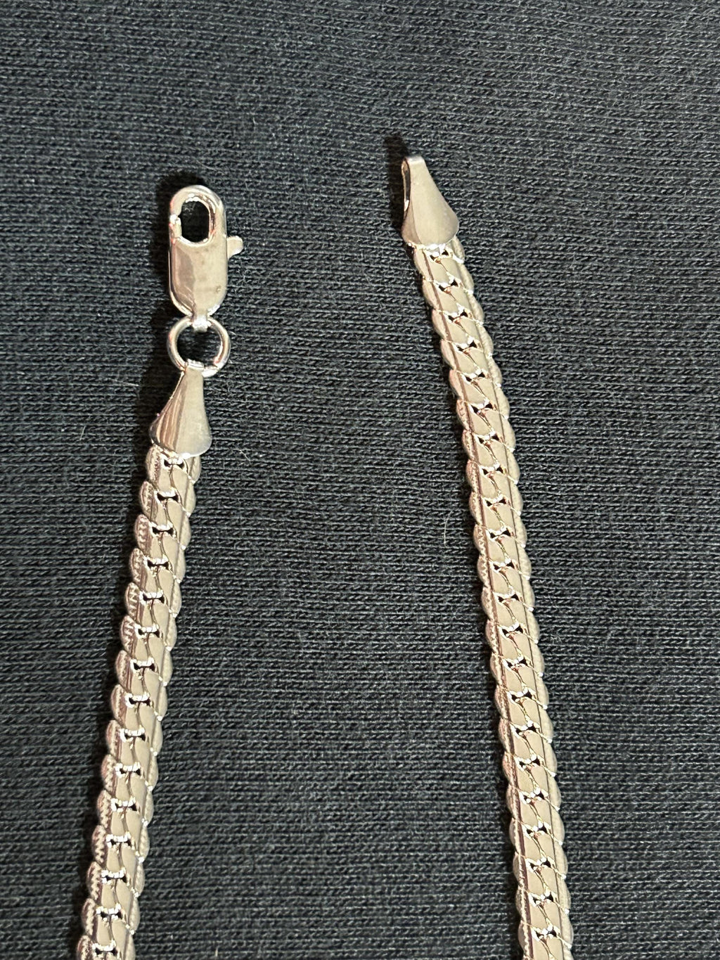 Solid 925 Sterling Silver Herringbone Flat Snake Chain Necklace