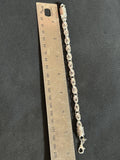 Vintage 925 Sterling Silver Byzantine Bali Link Chain Bracelet 8"