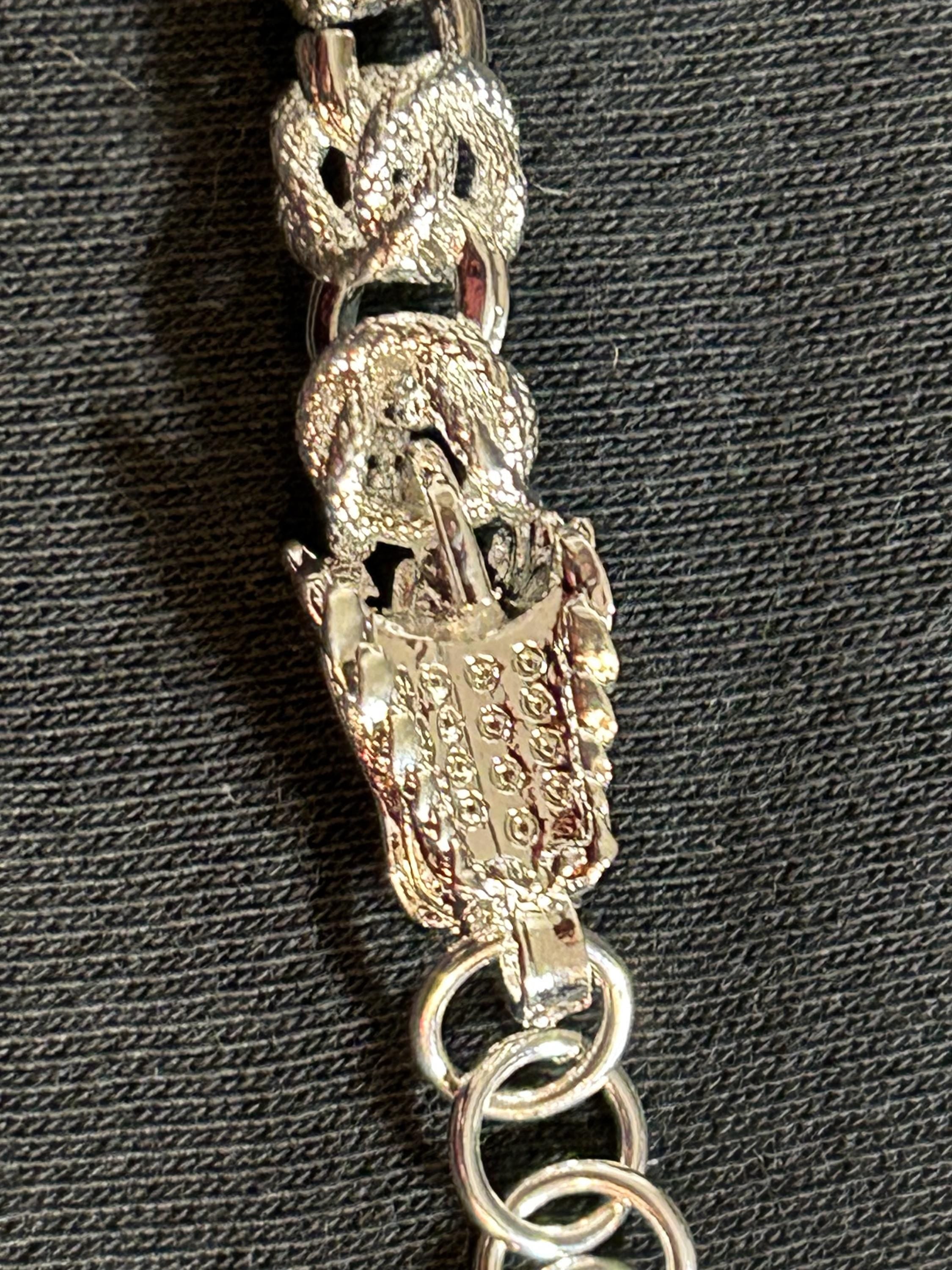 アクセサリー TEXTURED CHAIN BRACELET 925 Vintage 925 Sterling Silver Textured Link Chain Bracelet Men's