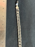 Solid 925 Sterling Silver Figgarope Link Bracelet High Polish Chain