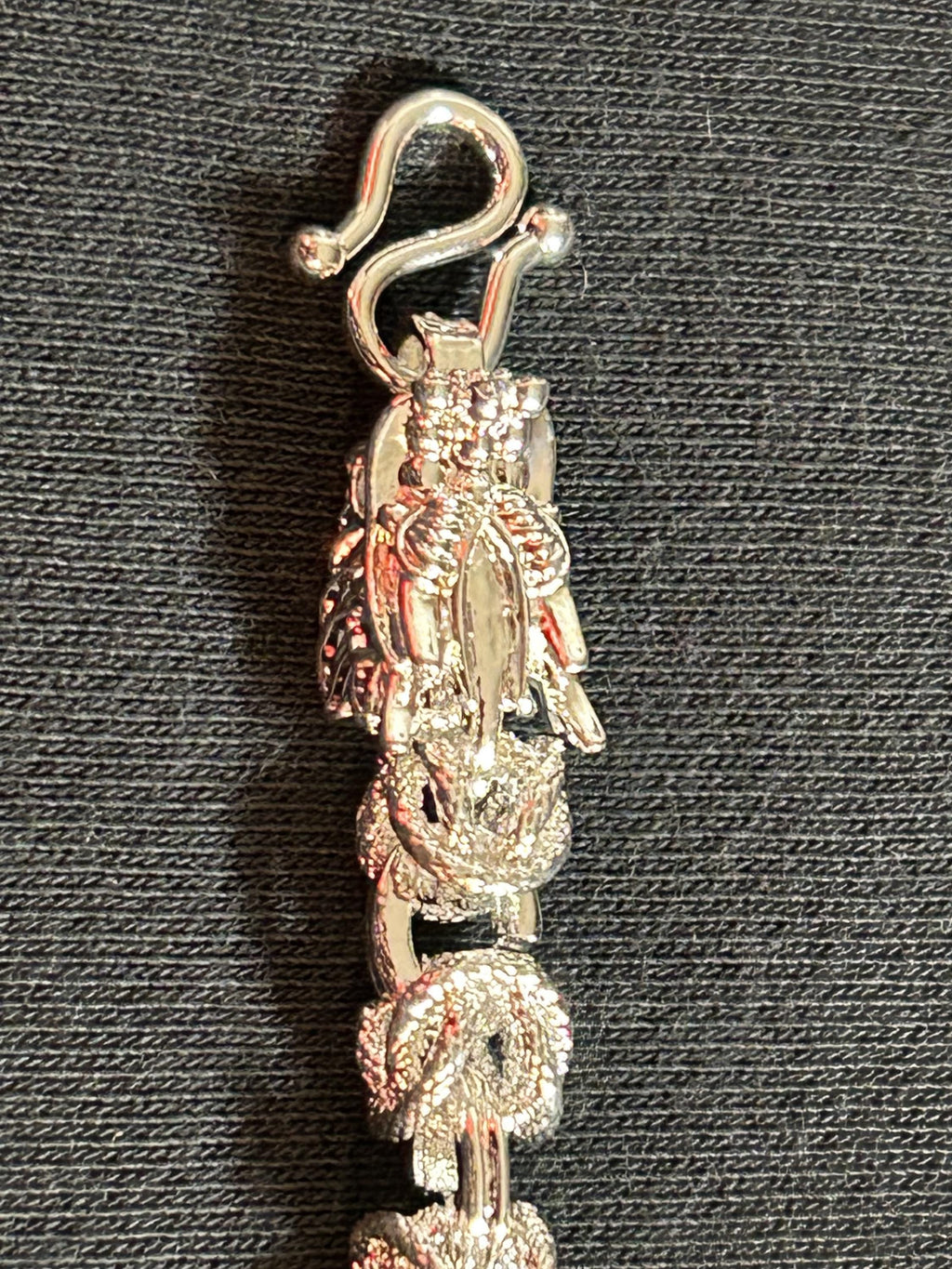 Vintage 925 Sterling Silver Textured Link Chain Bracelet Men's / Women's 8.5"