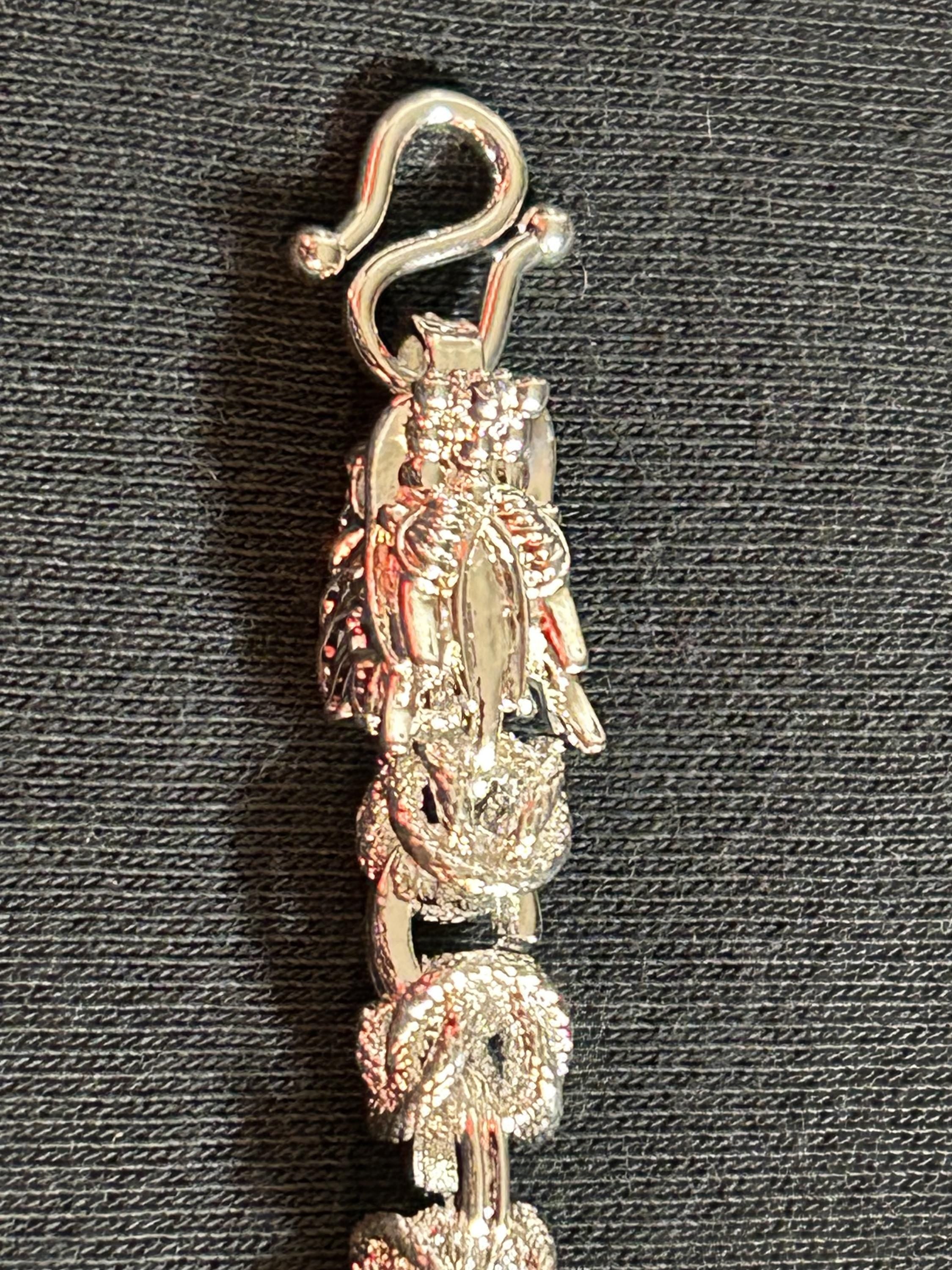 Vintage 925 Sterling Silver Textured Link Chain Bracelet Men's / Women's 8.5"
