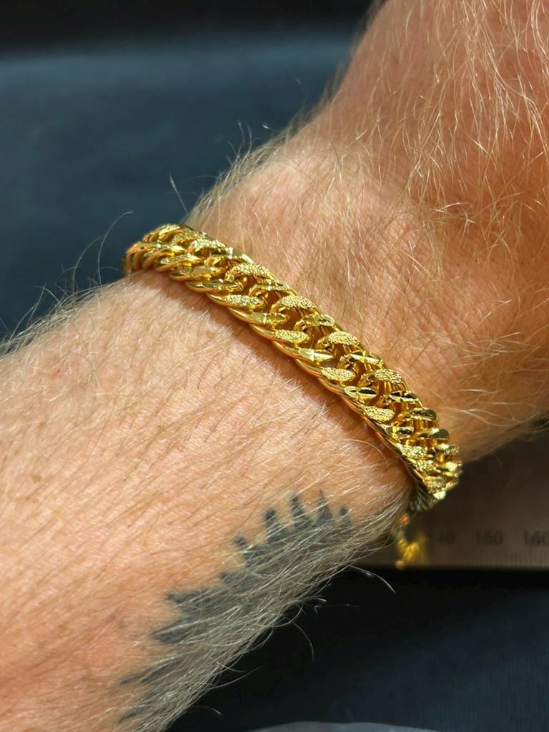 24K Gold Plated Men's Cuban Link Bracelet