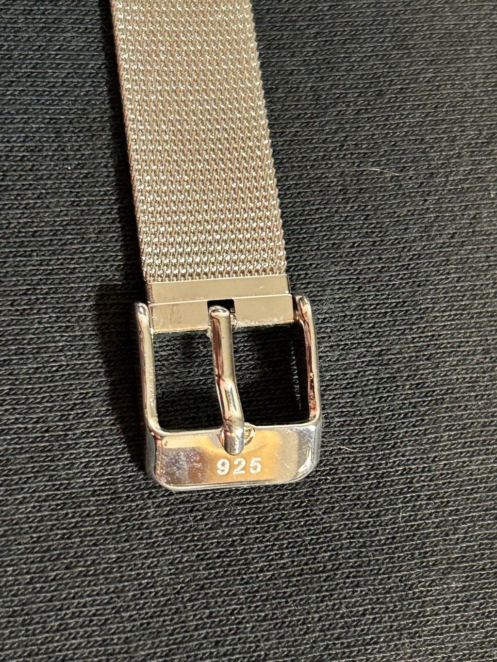 Vintage 925 Sterling Silver Mesh Chain Bracelet Adjustable Belt Strap Style